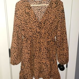Cheetah ruffle dress